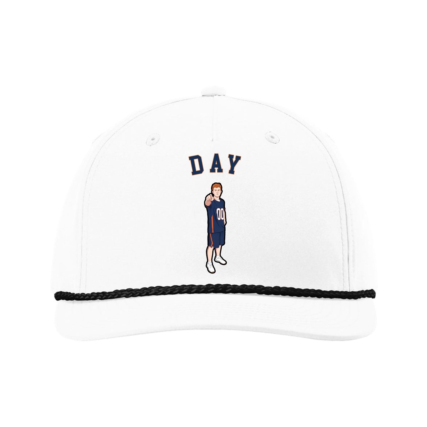 Five-Panel Classic Rope Cap — Shirsey Arch in White