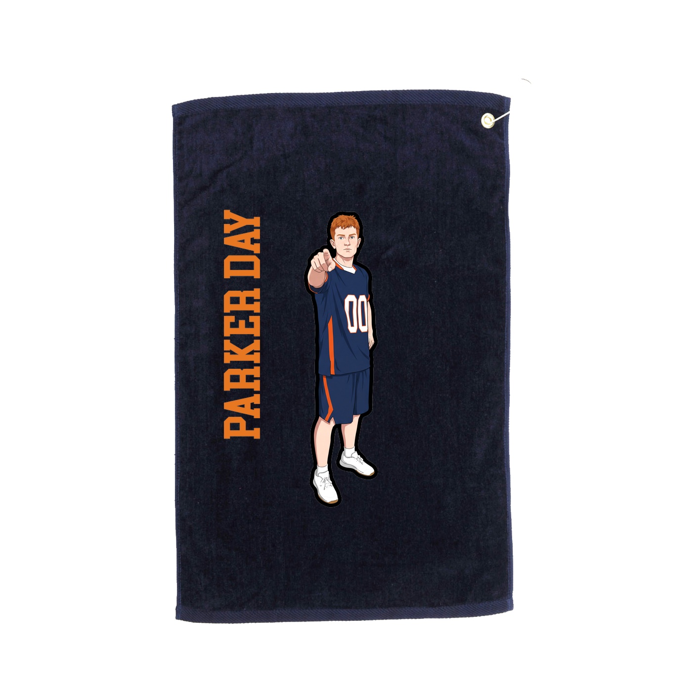 Golf Towel — Name Vertical in Navy