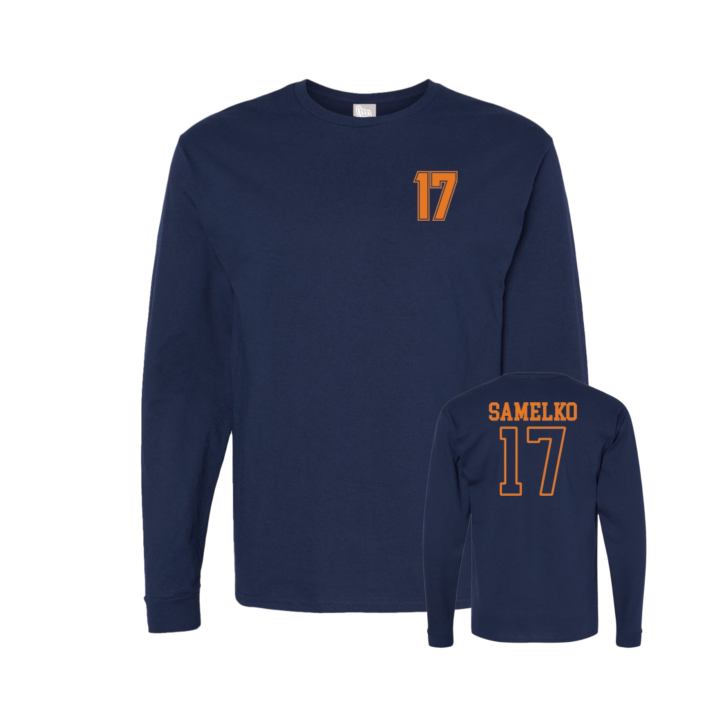 Long Sleeve Tee — Chest Back in Navy