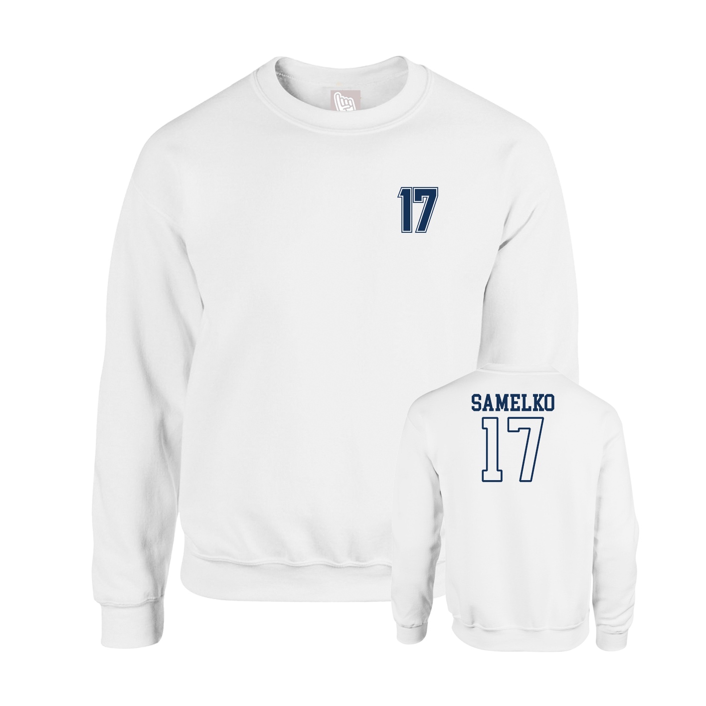 Fleece Crew — Chest Back in White