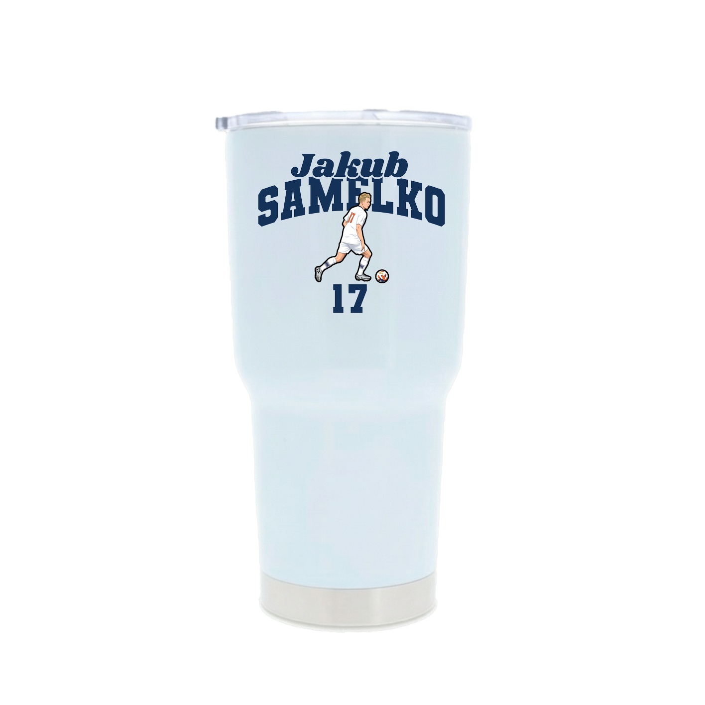30oz Stainless Steel Tumbler — Signature Arch in White