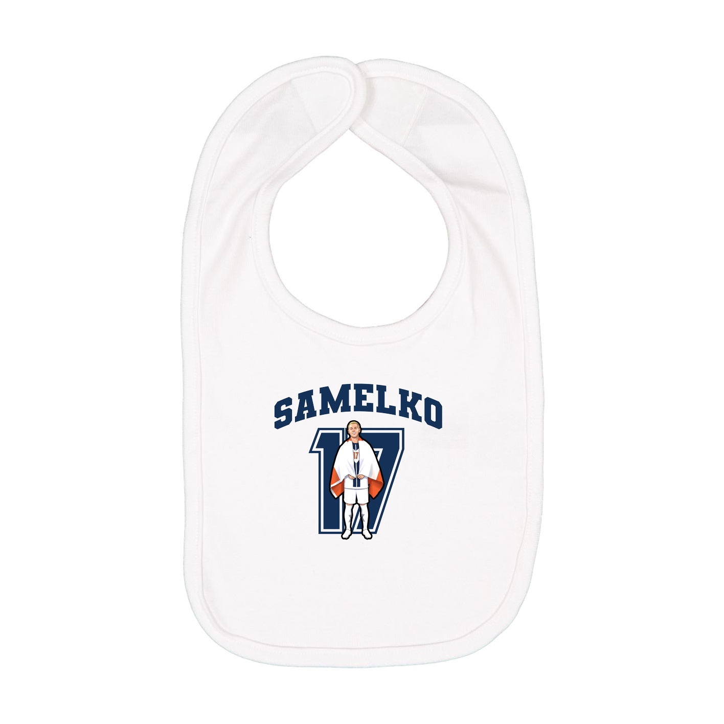Infant Bib — Number in White