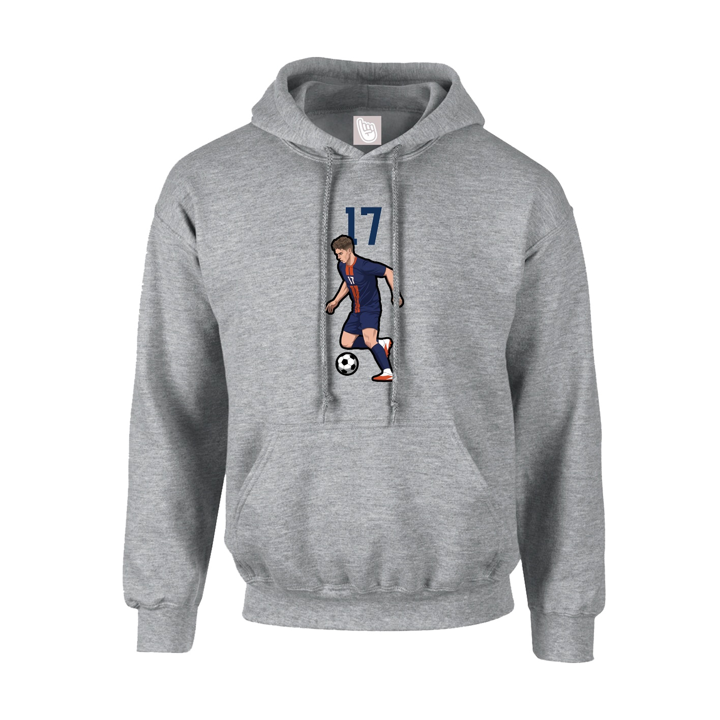 Youth Hoodie — Number Top in Grey