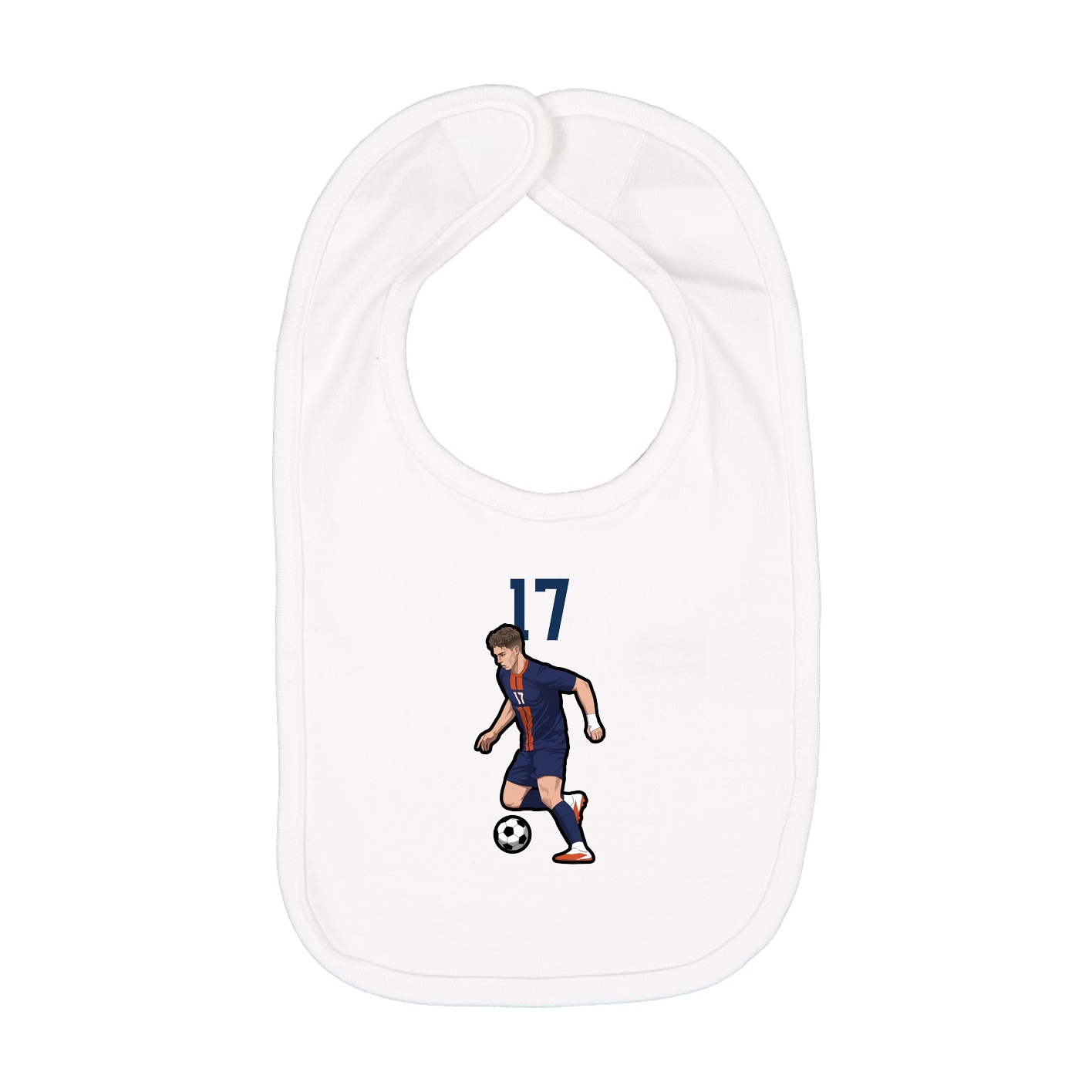 Infant Bib — Number Top in White