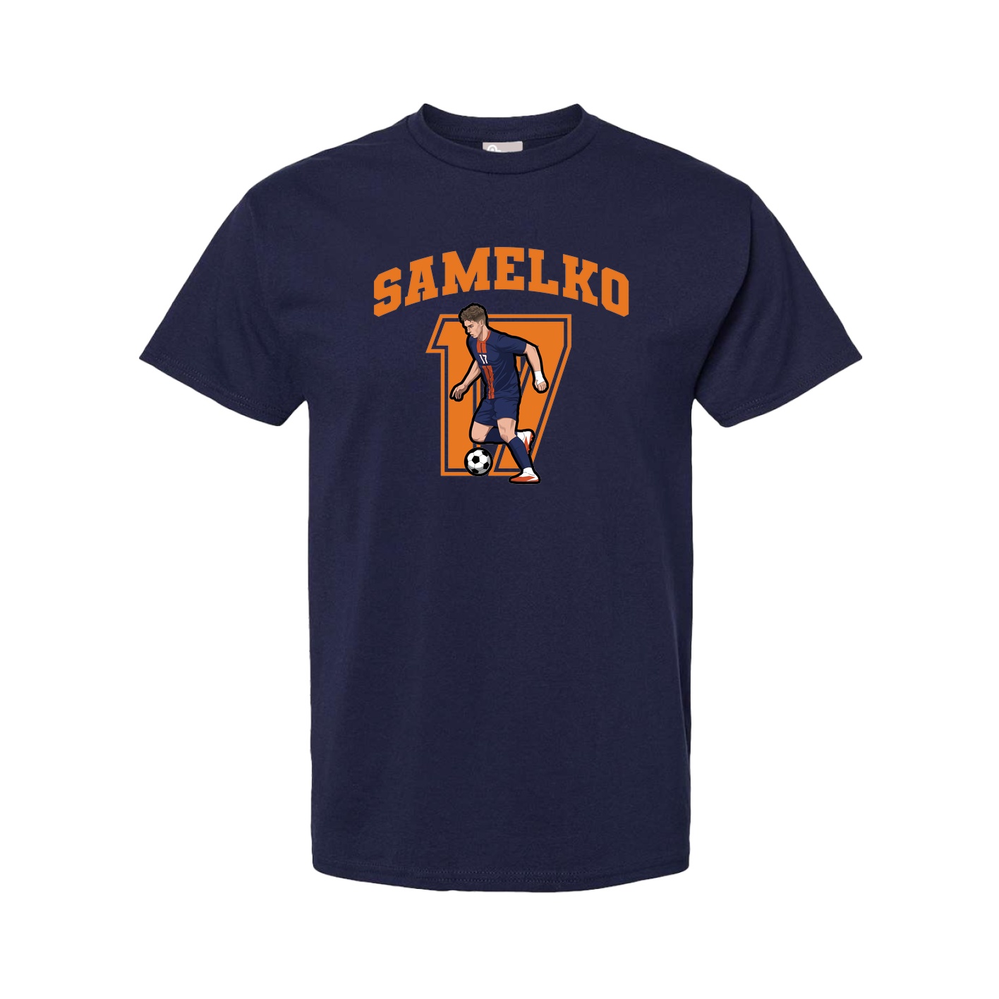 Youth Tee — Number in Navy