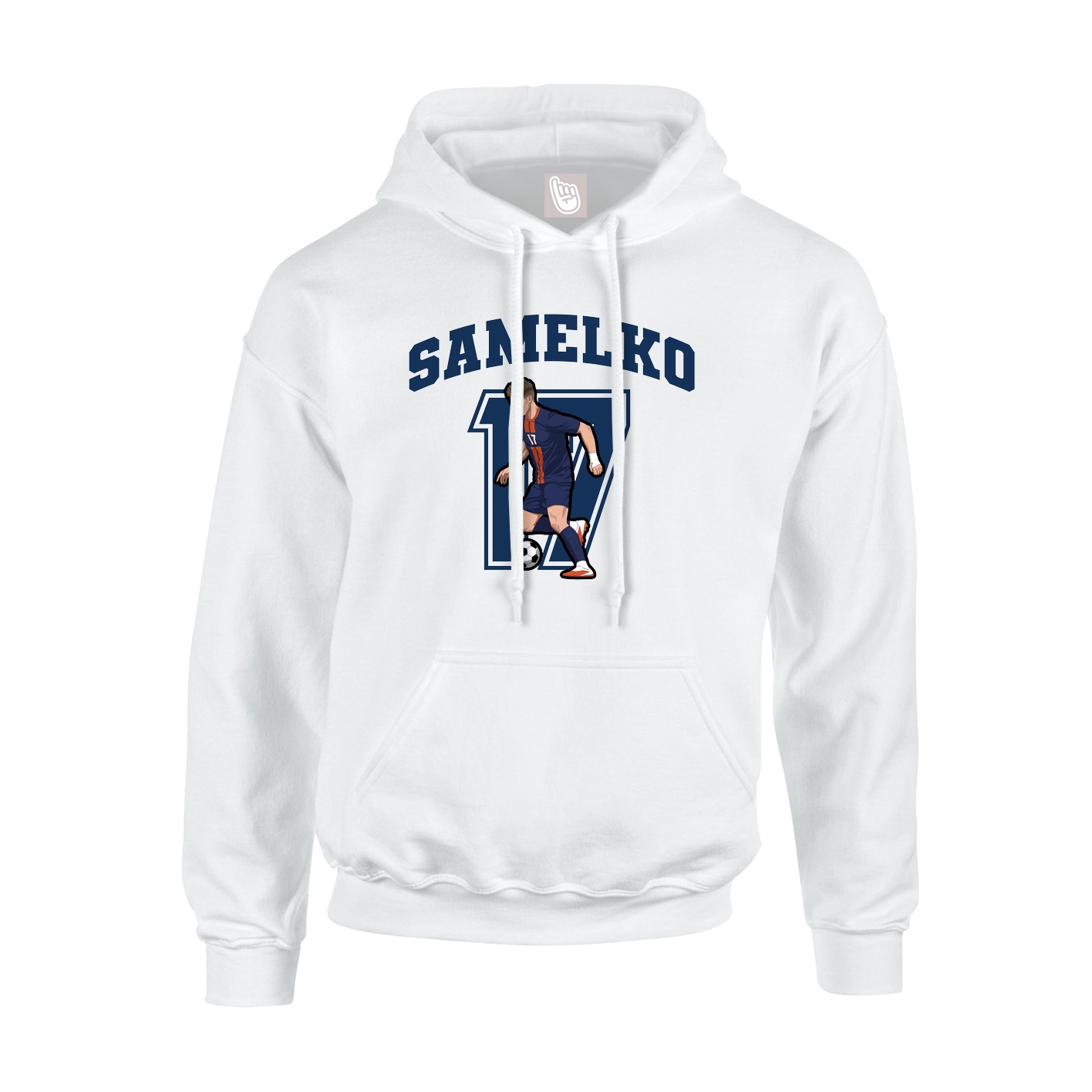 Hoodie — Number in White