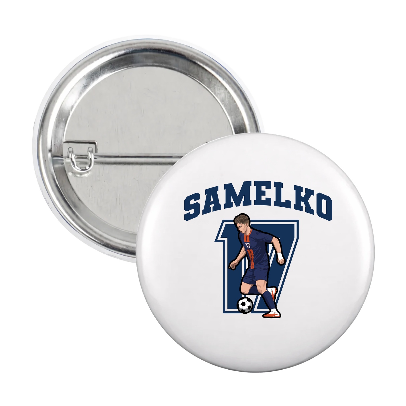 Game Day Button — Number in White