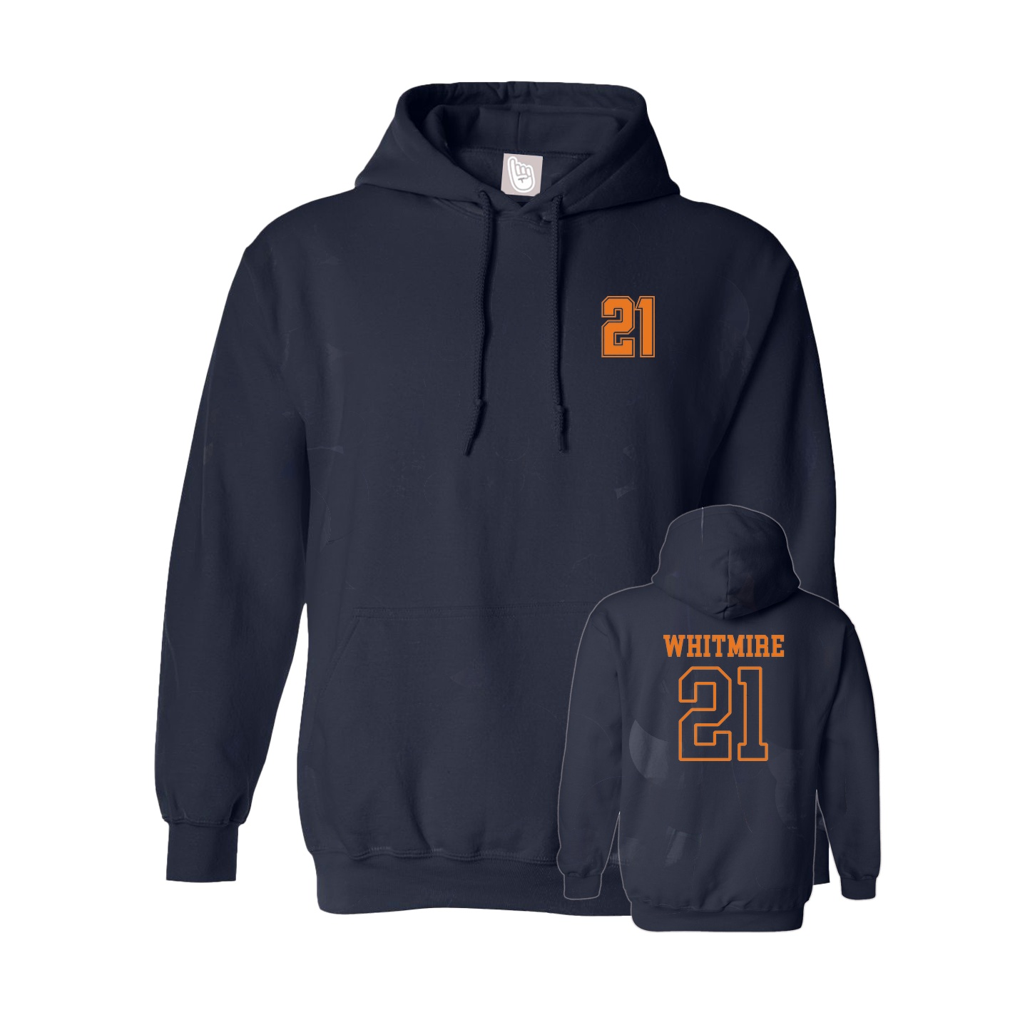 Hoodie — Chest Back in Navy