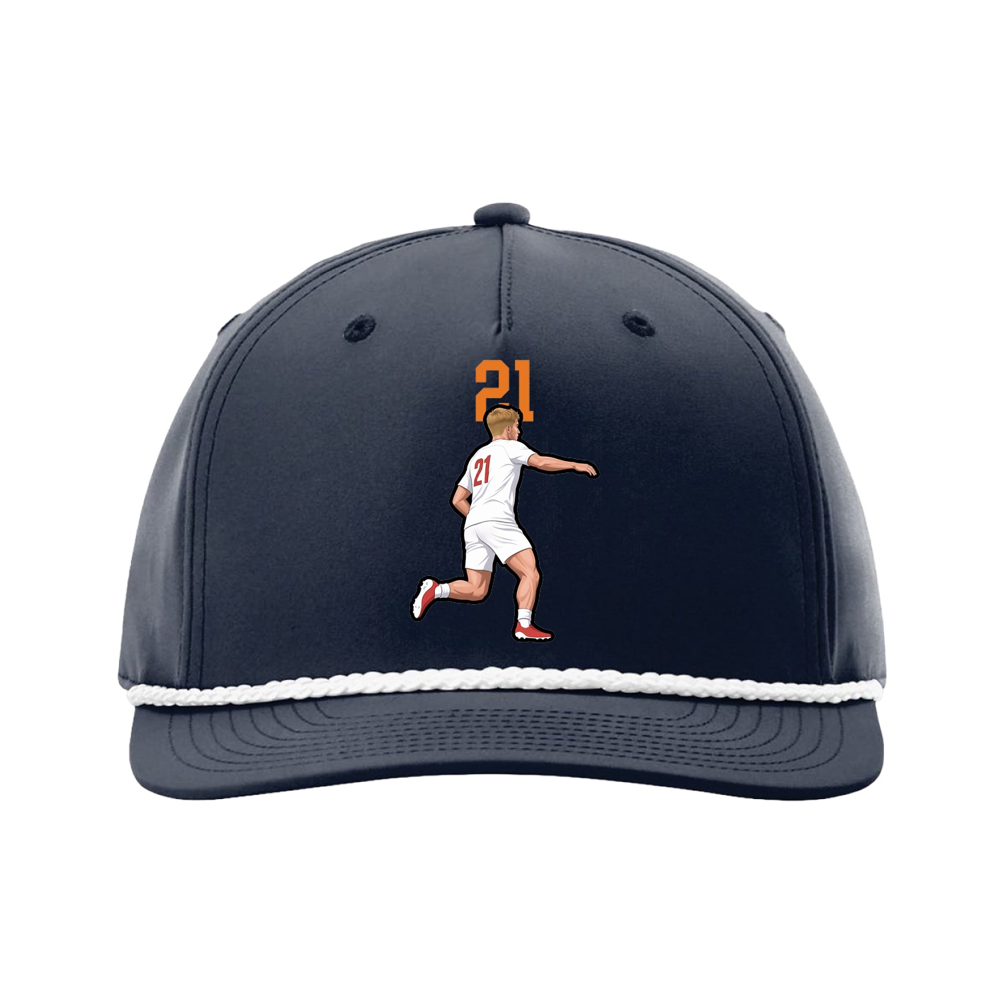 Five-Panel Classic Rope Cap — Number Top in Navy