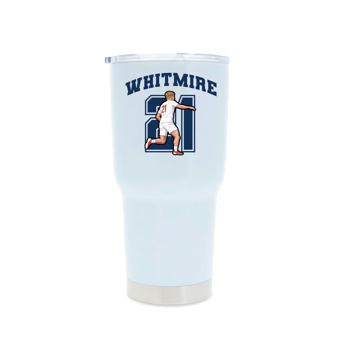 30oz Stainless Steel Tumbler — Number in White