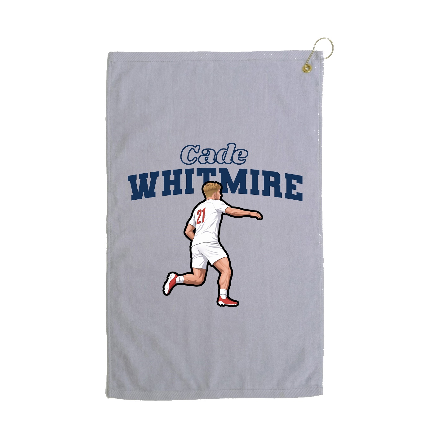 Golf Towel — Name Arch in Grey