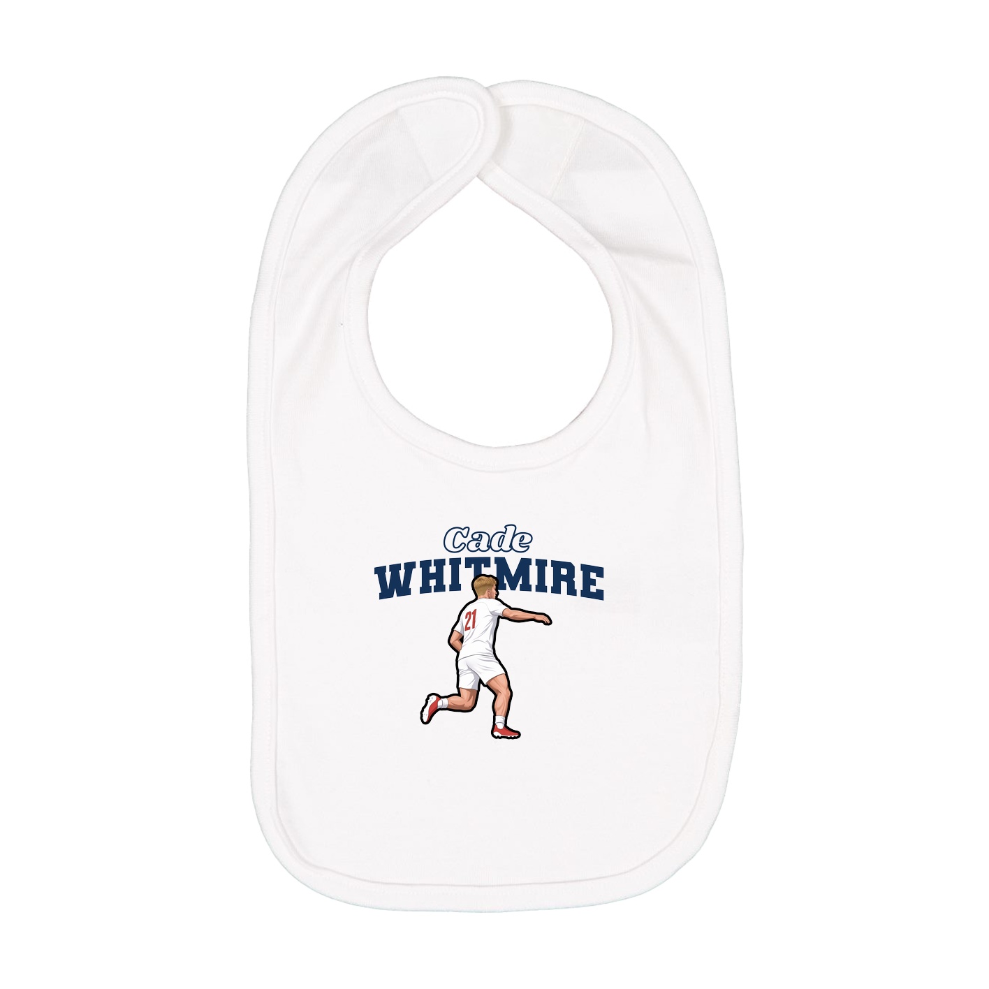 Infant Bib — Name Arch in White