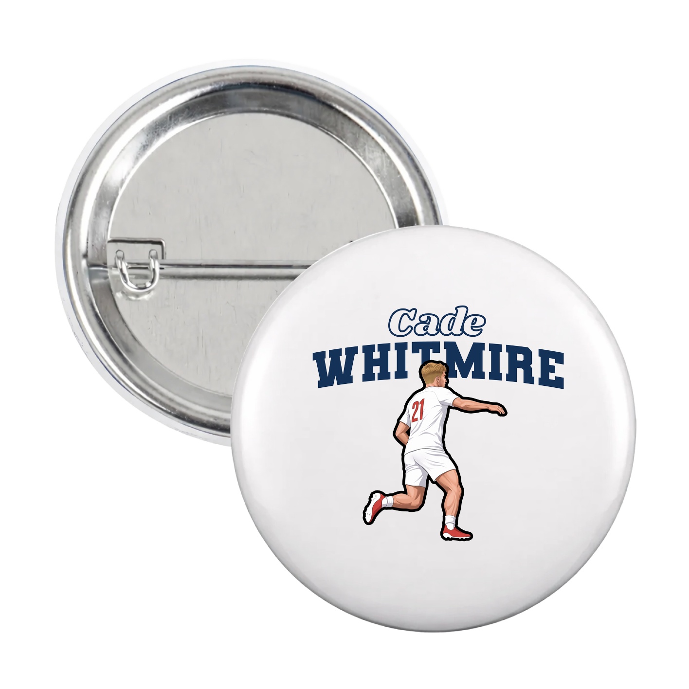 Game Day Button — Name Arch in White