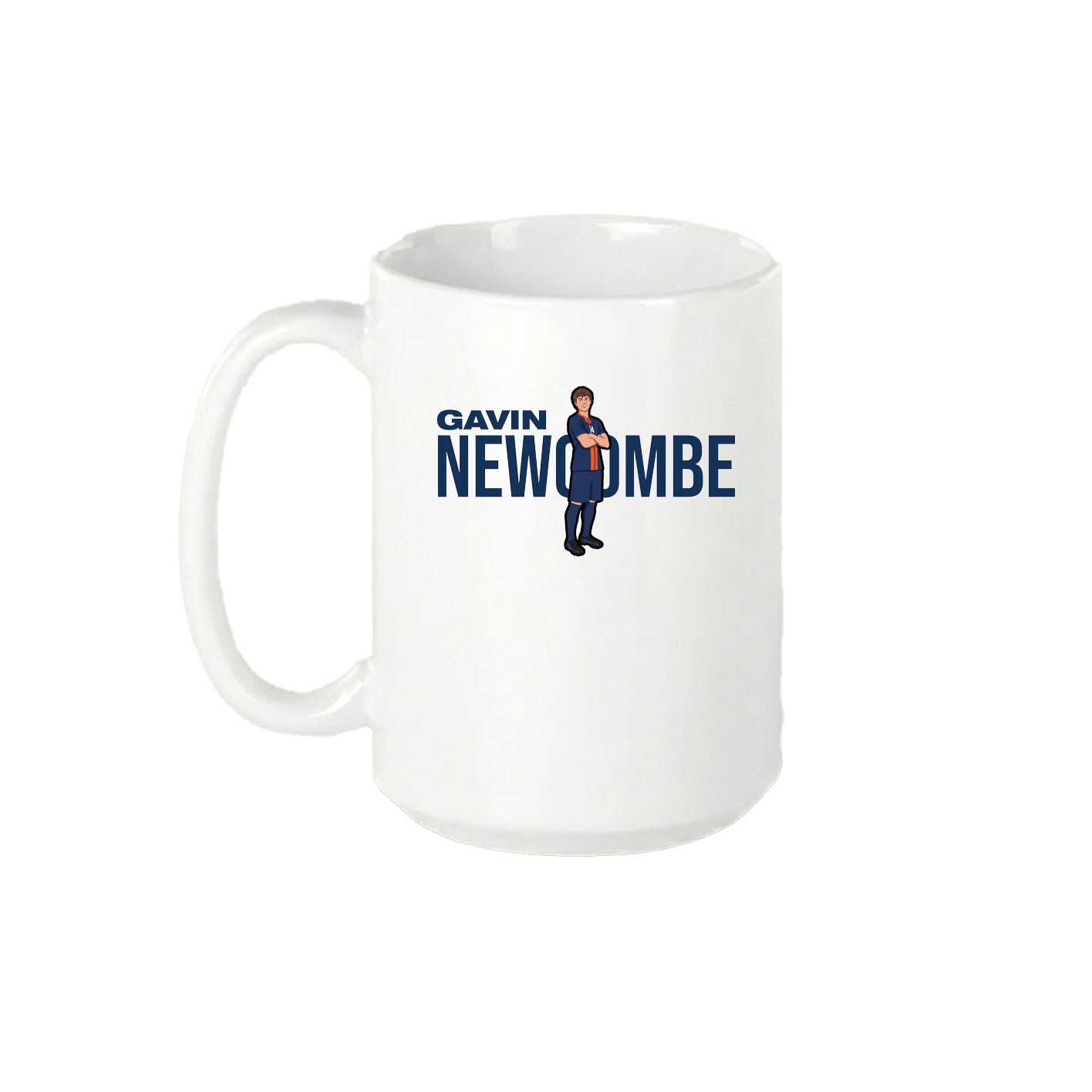 15oz Coffee Mug — Player Name in White