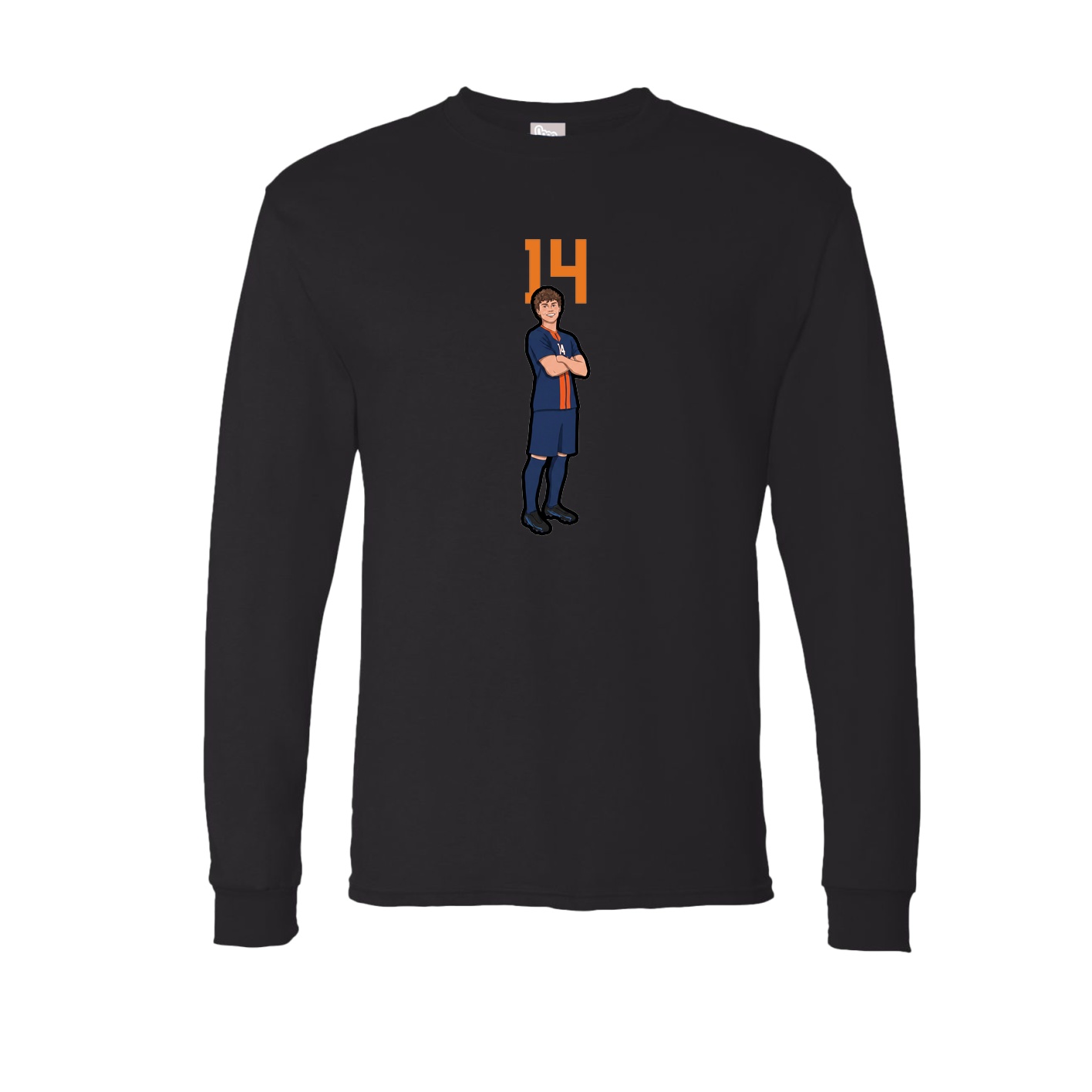 Long Sleeve Tee — Number Top in Black