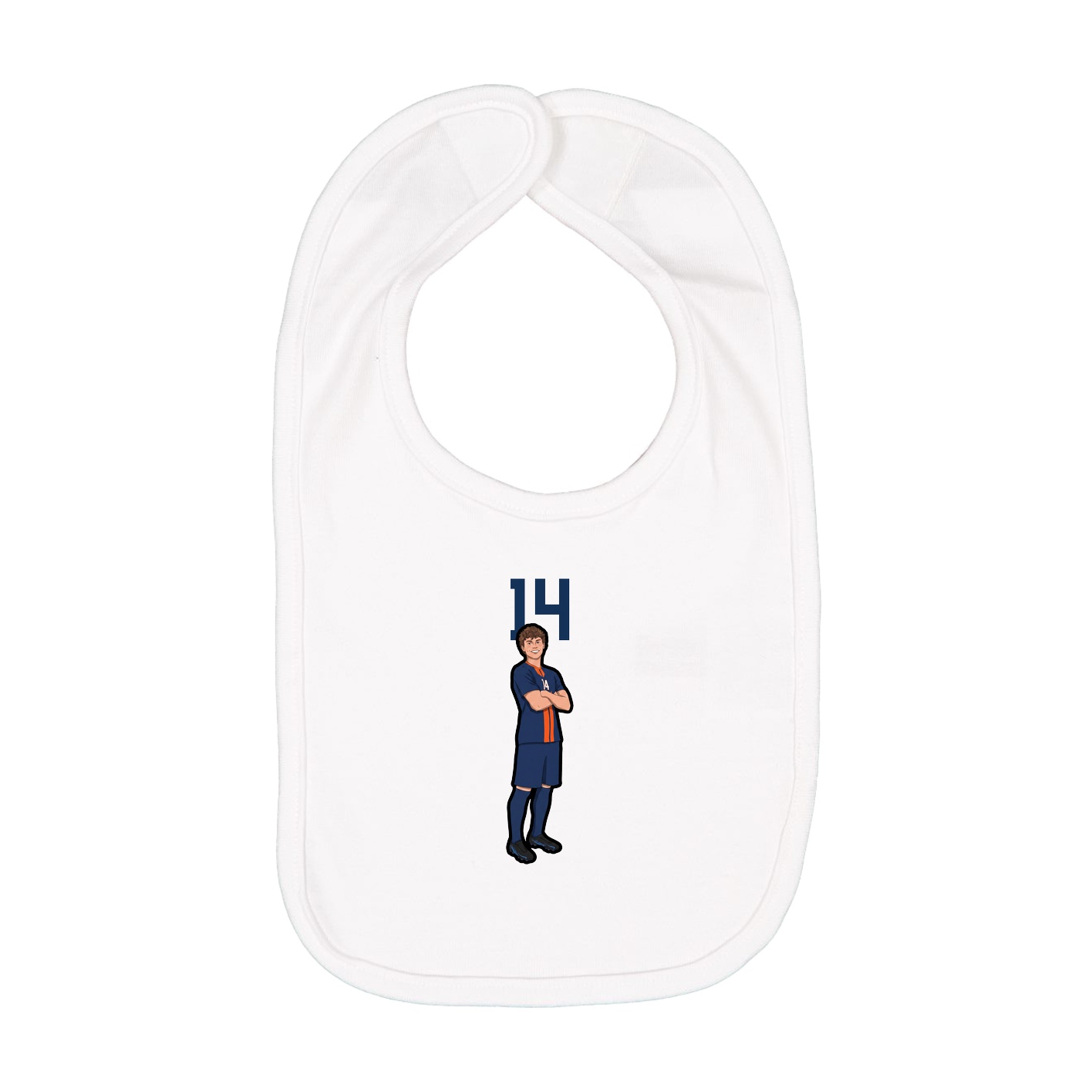 Infant Bib — Number Top in White