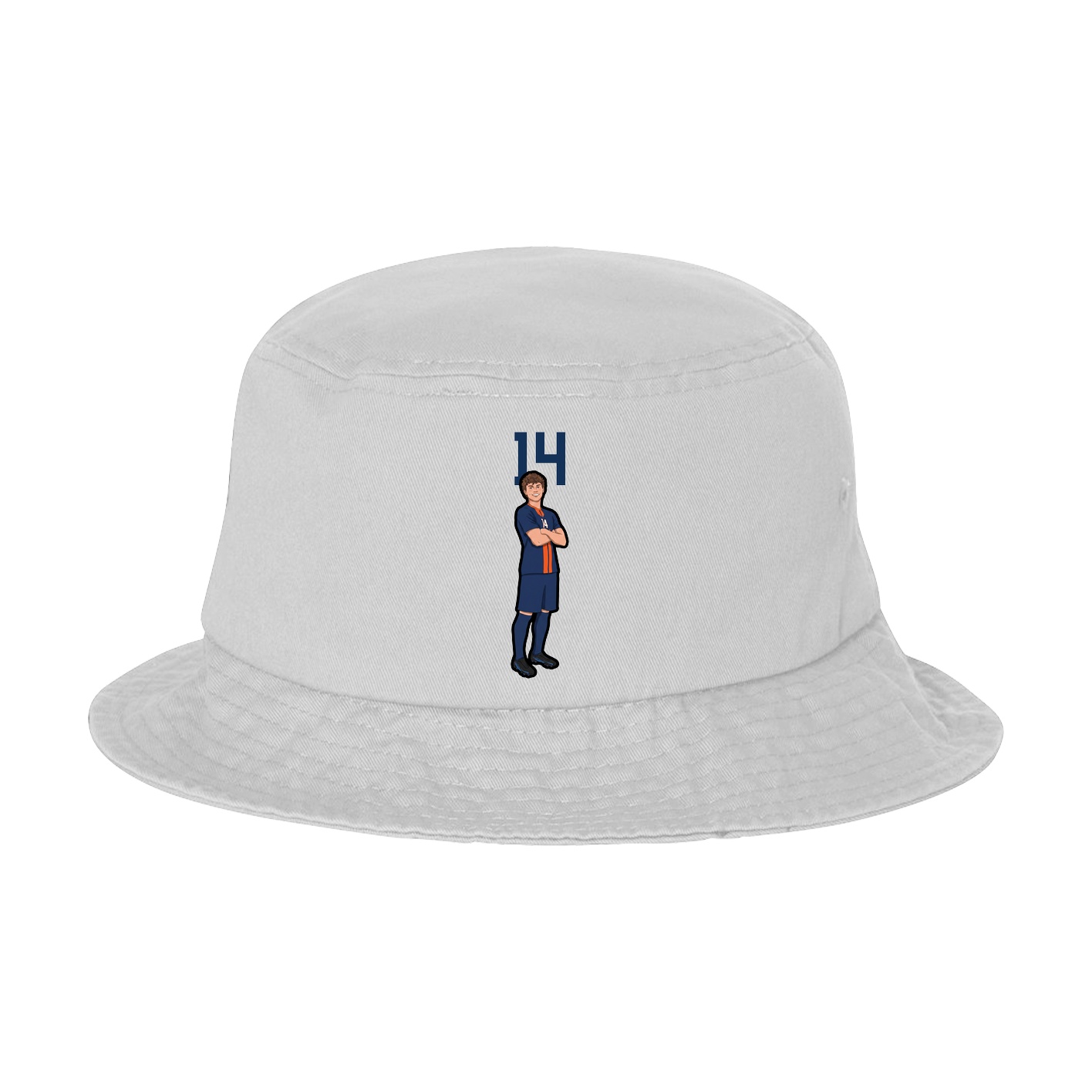 Bucket Cap — Number Top in White