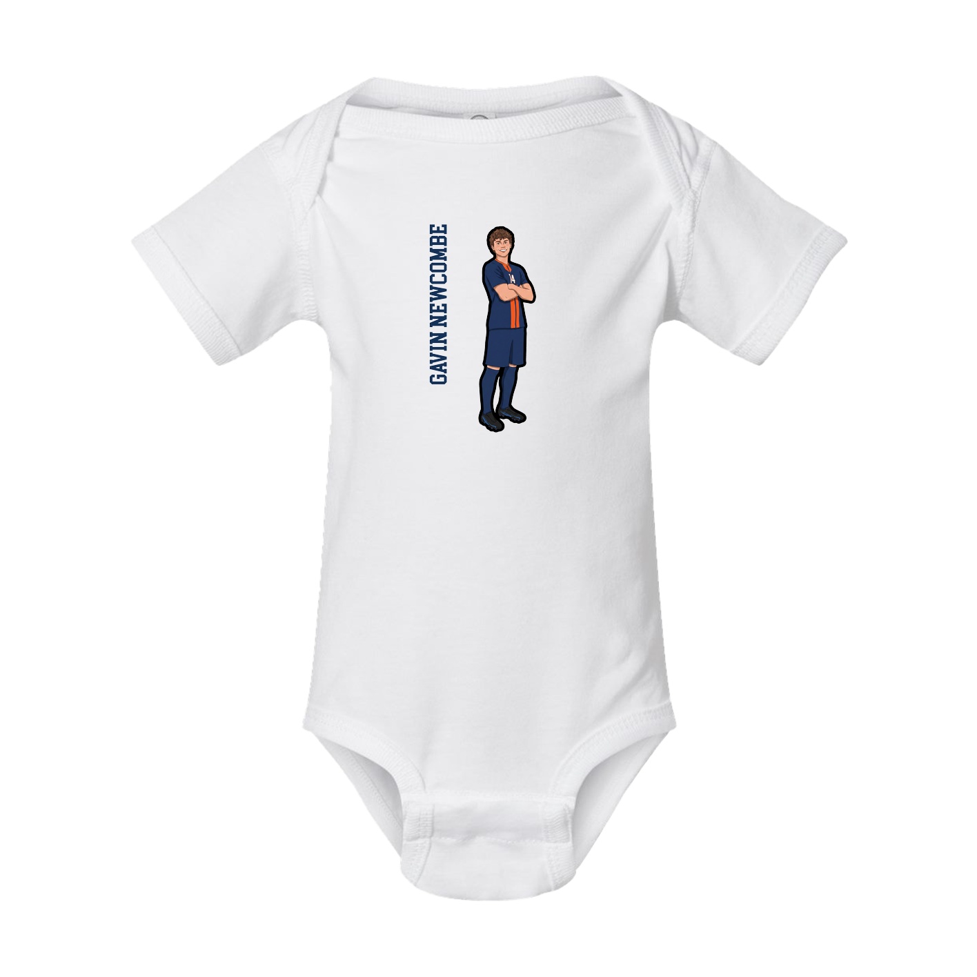 Baby Onesie — Name Vertical in White