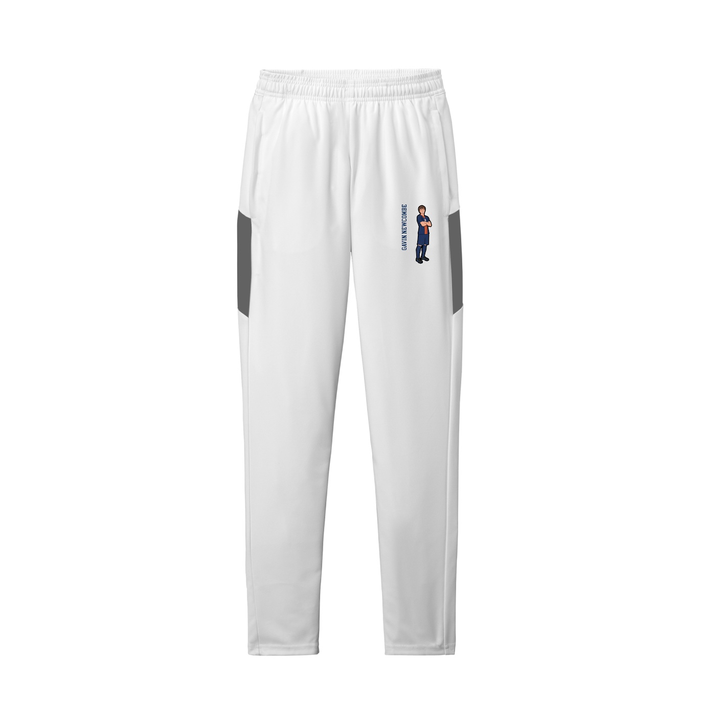 Team Travel Pant — Name Vertical in White/Grey