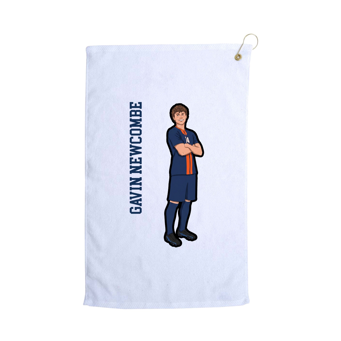 Golf Towel — Name Vertical in White