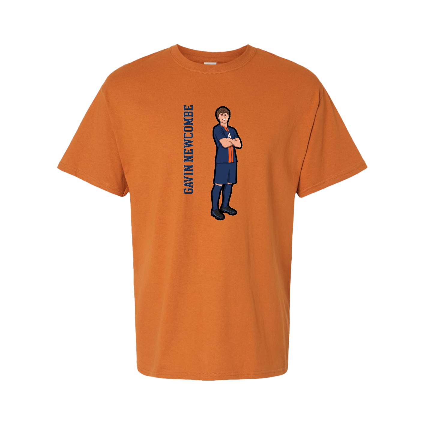 Tee — Name Vertical in Orange