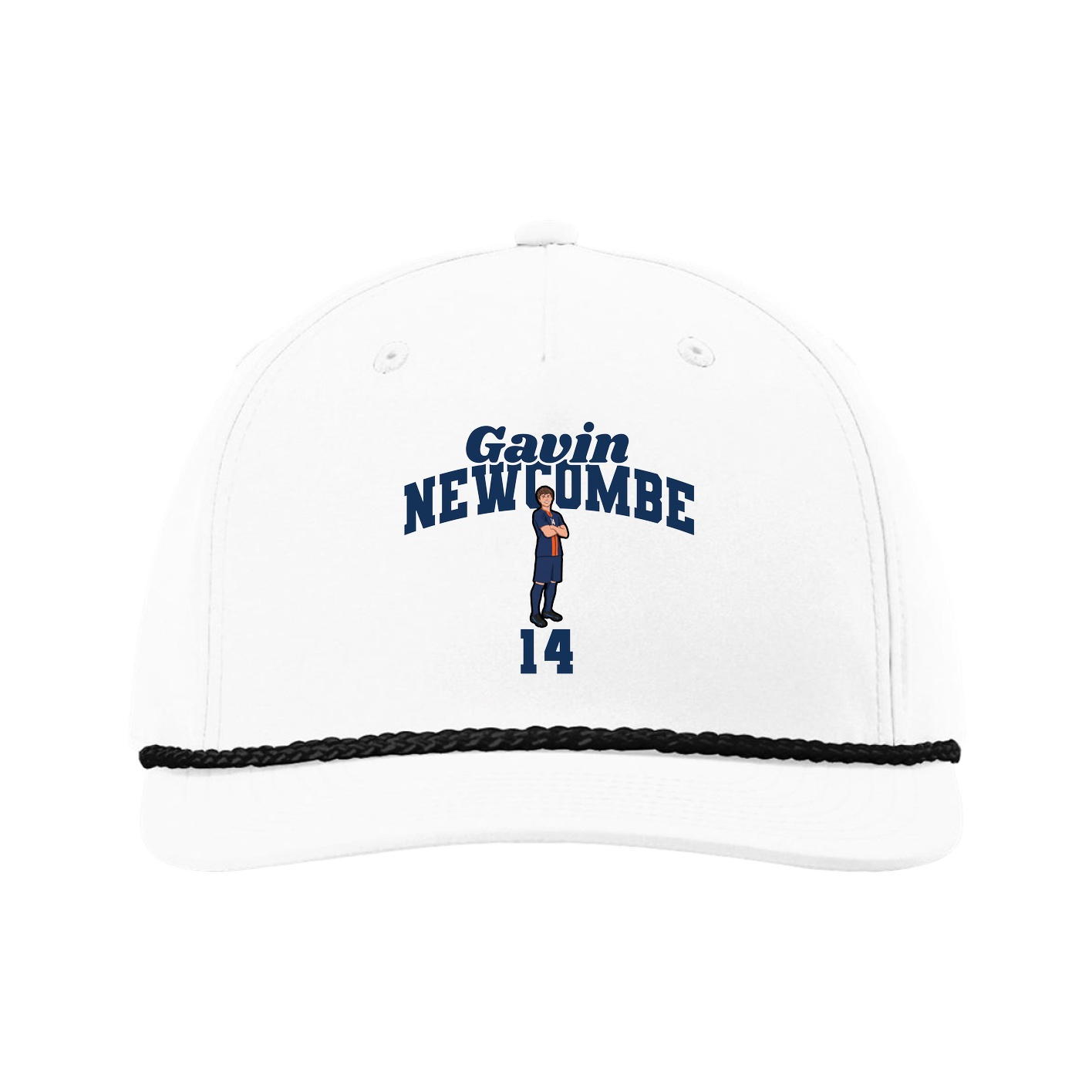 Five-Panel Classic Rope Cap — Signature Arch in White