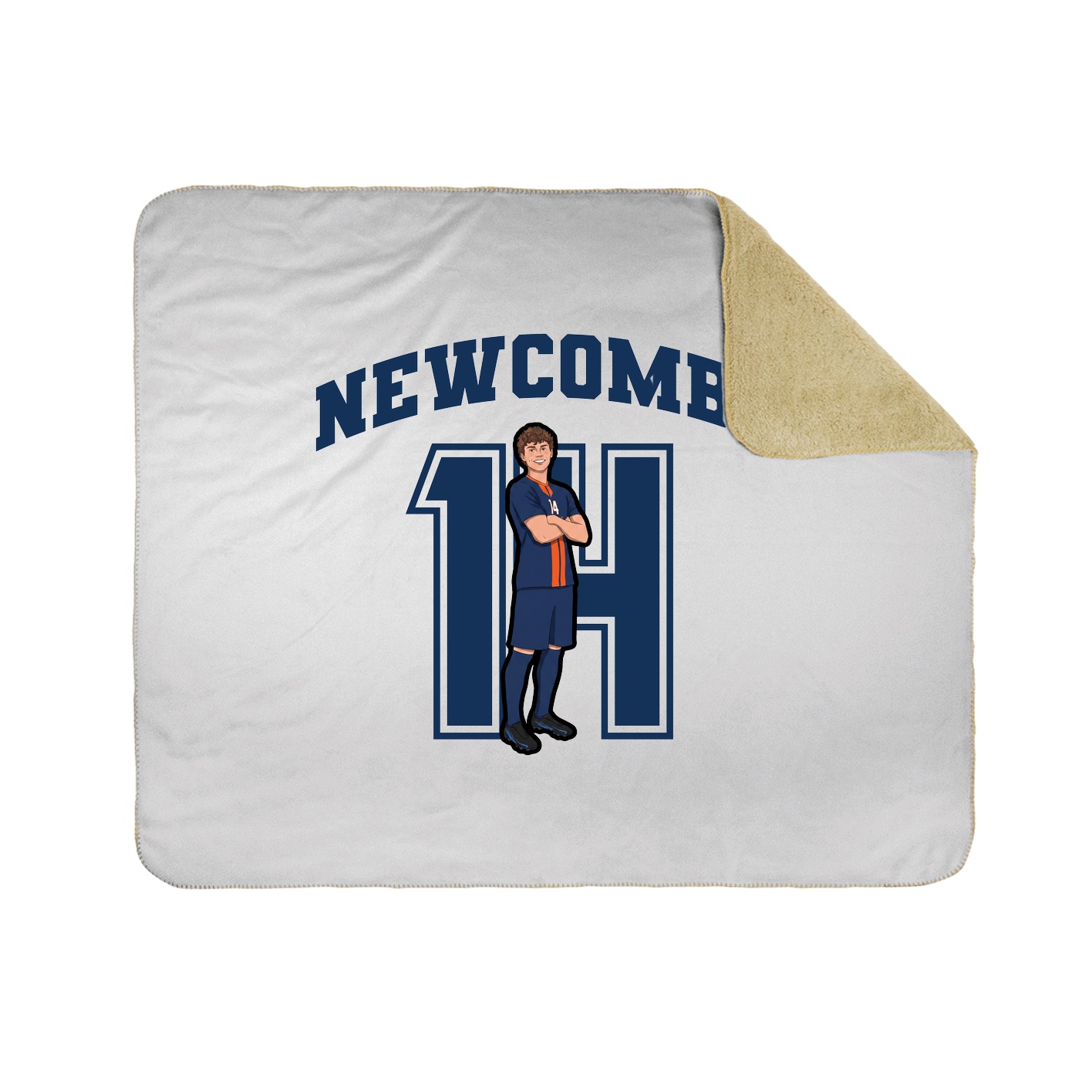 Throw Blanket — Number in White