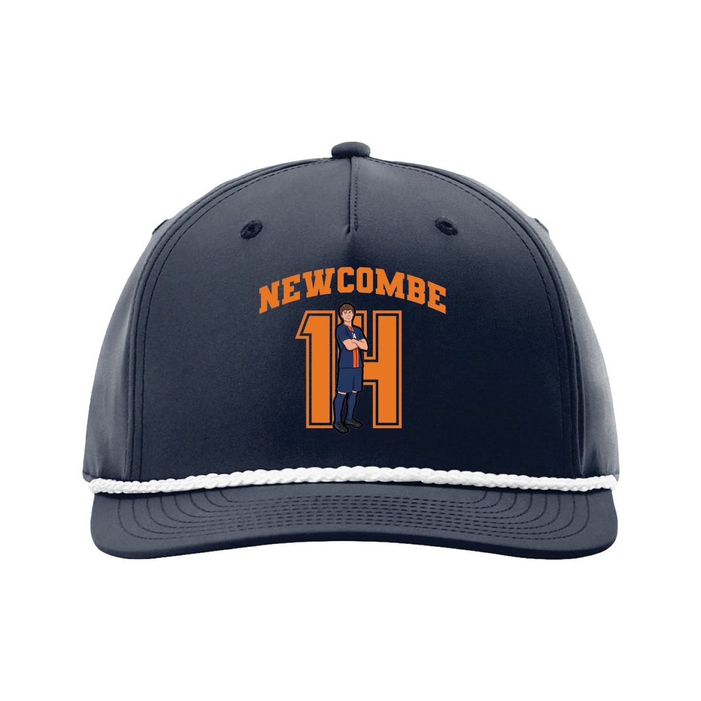 Five-Panel Classic Rope Cap — Number in Navy