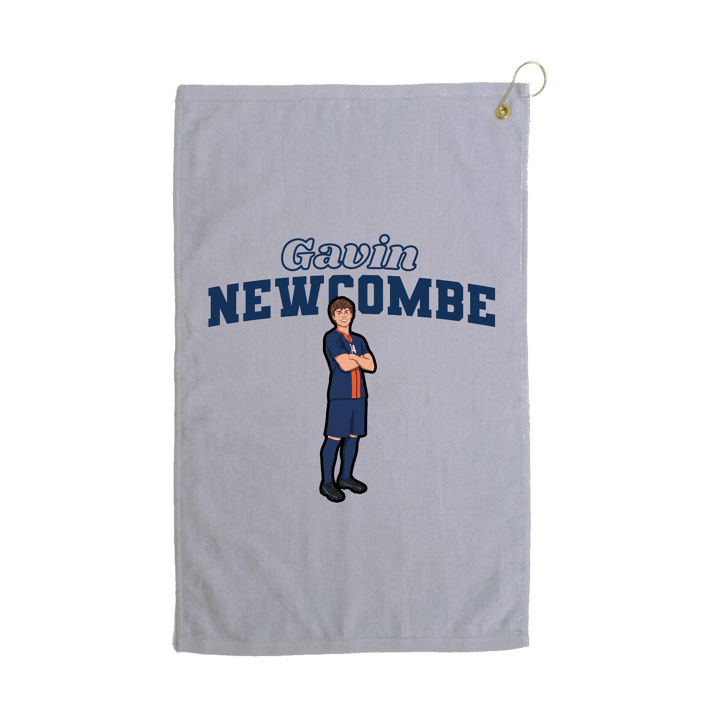 Golf Towel — Name Arch in Grey