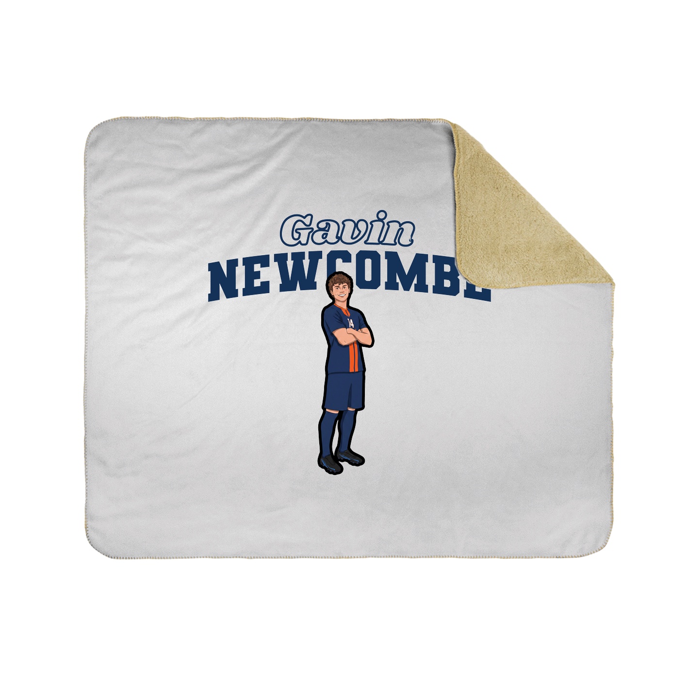 Throw Blanket — Name Arch in White