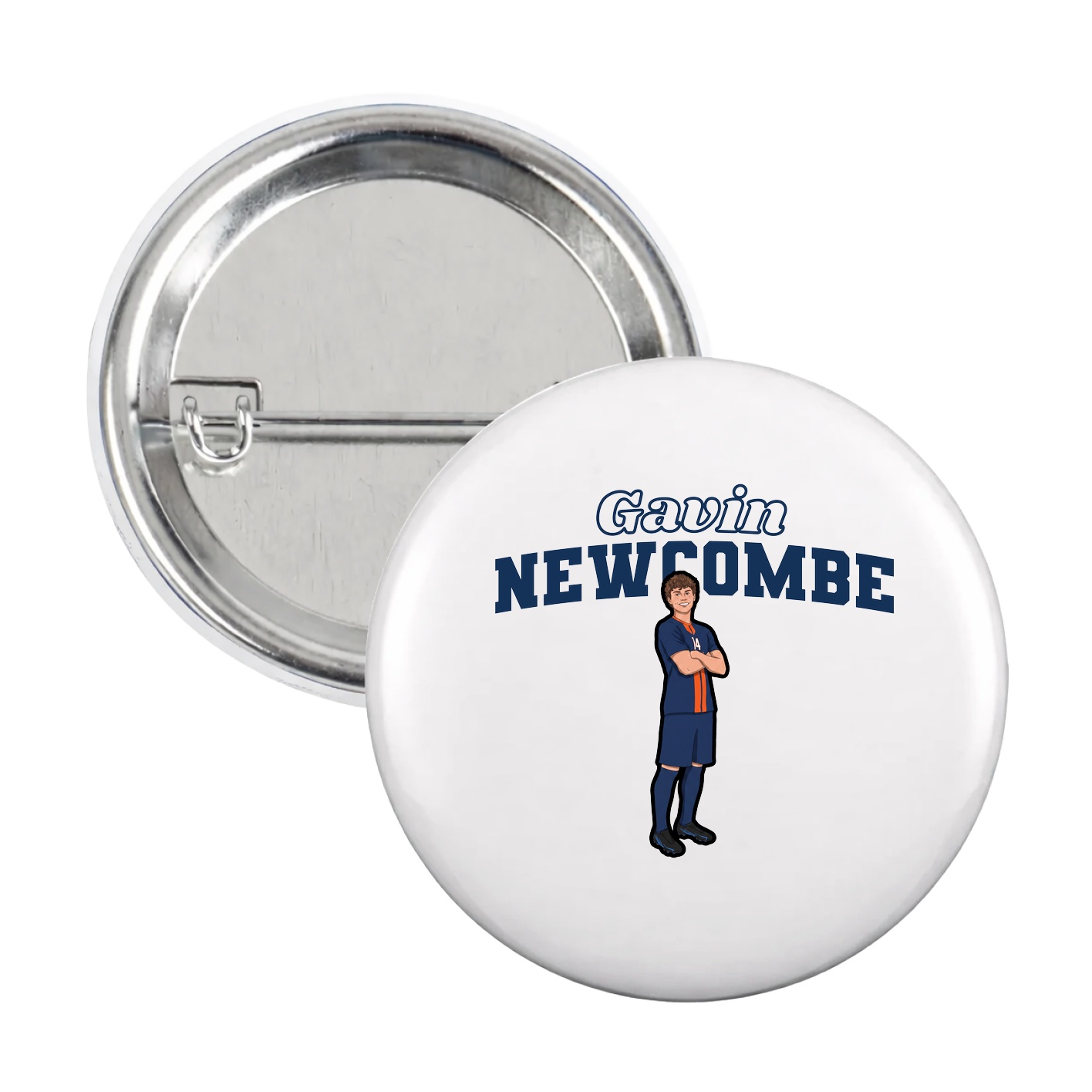 Game Day Button — Name Arch in White