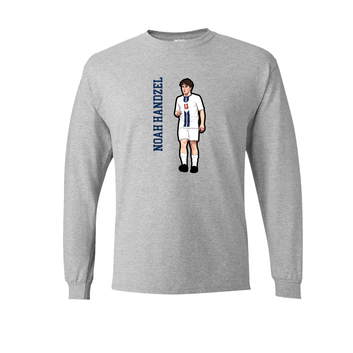 Long Sleeve Tee — Name Vertical in Grey