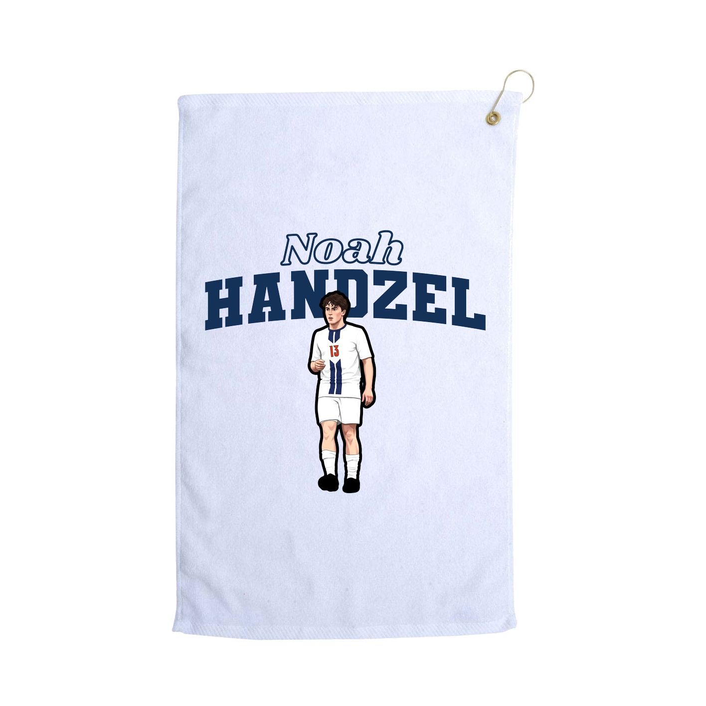 Golf Towel — Name Arch in White