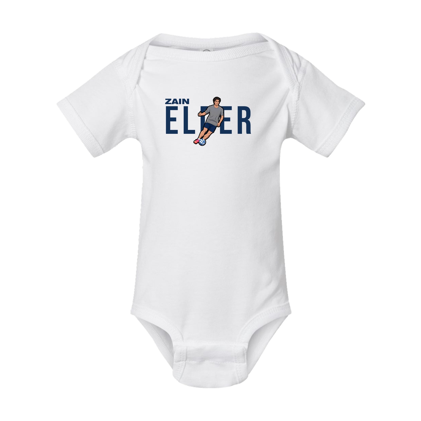 Baby Onesie — Player Name in White
