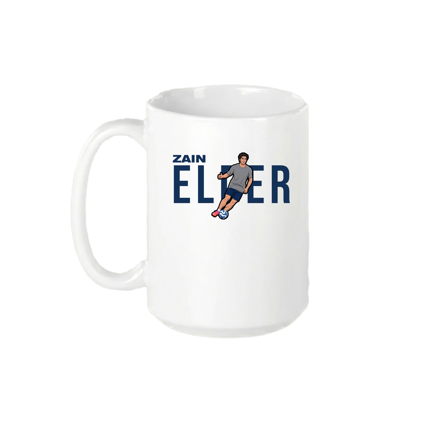 15oz Coffee Mug — Player Name in White