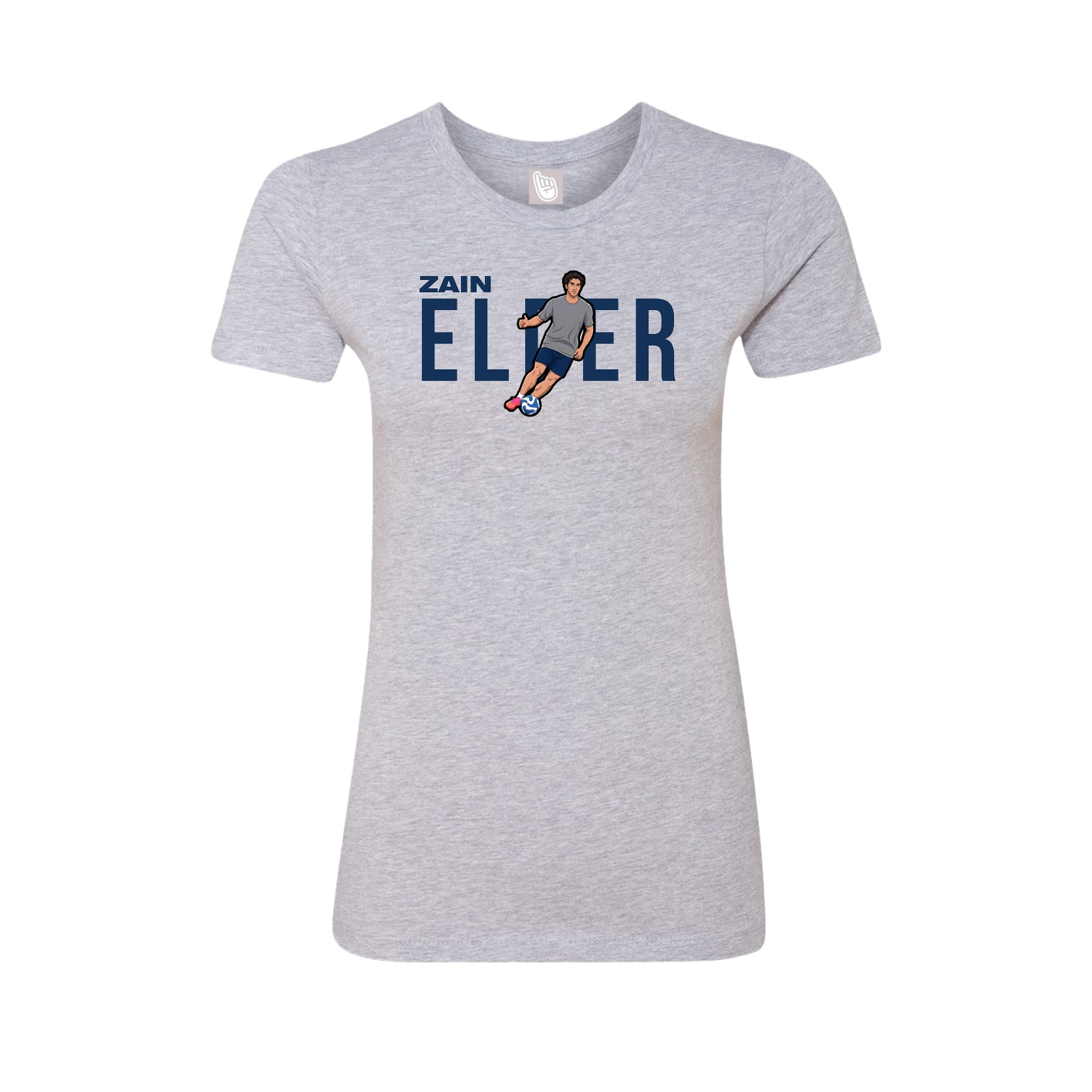 Fitted Women's Tee — Player Name in Grey