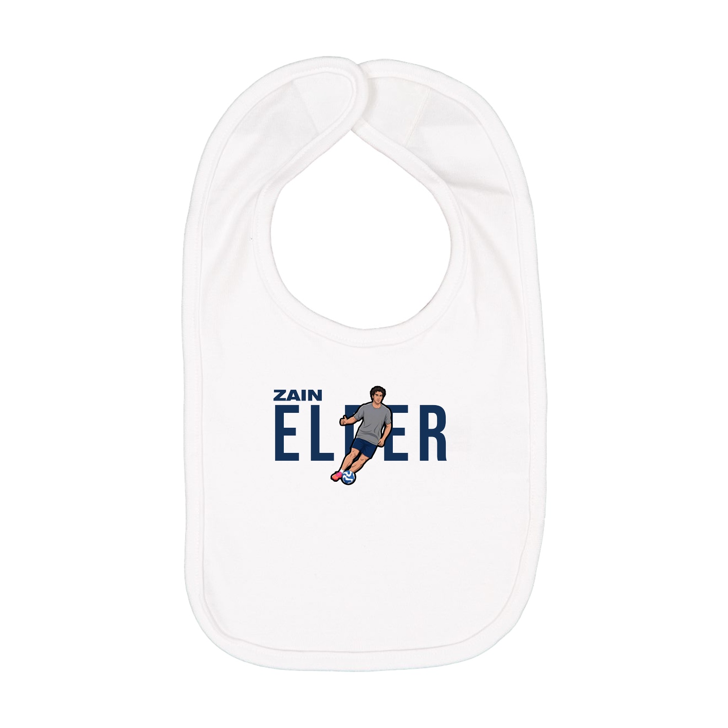 Infant Bib — Player Name in White