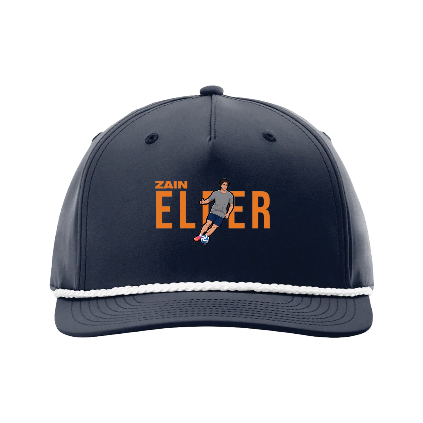 Five-Panel Classic Rope Cap — Player Name in Navy