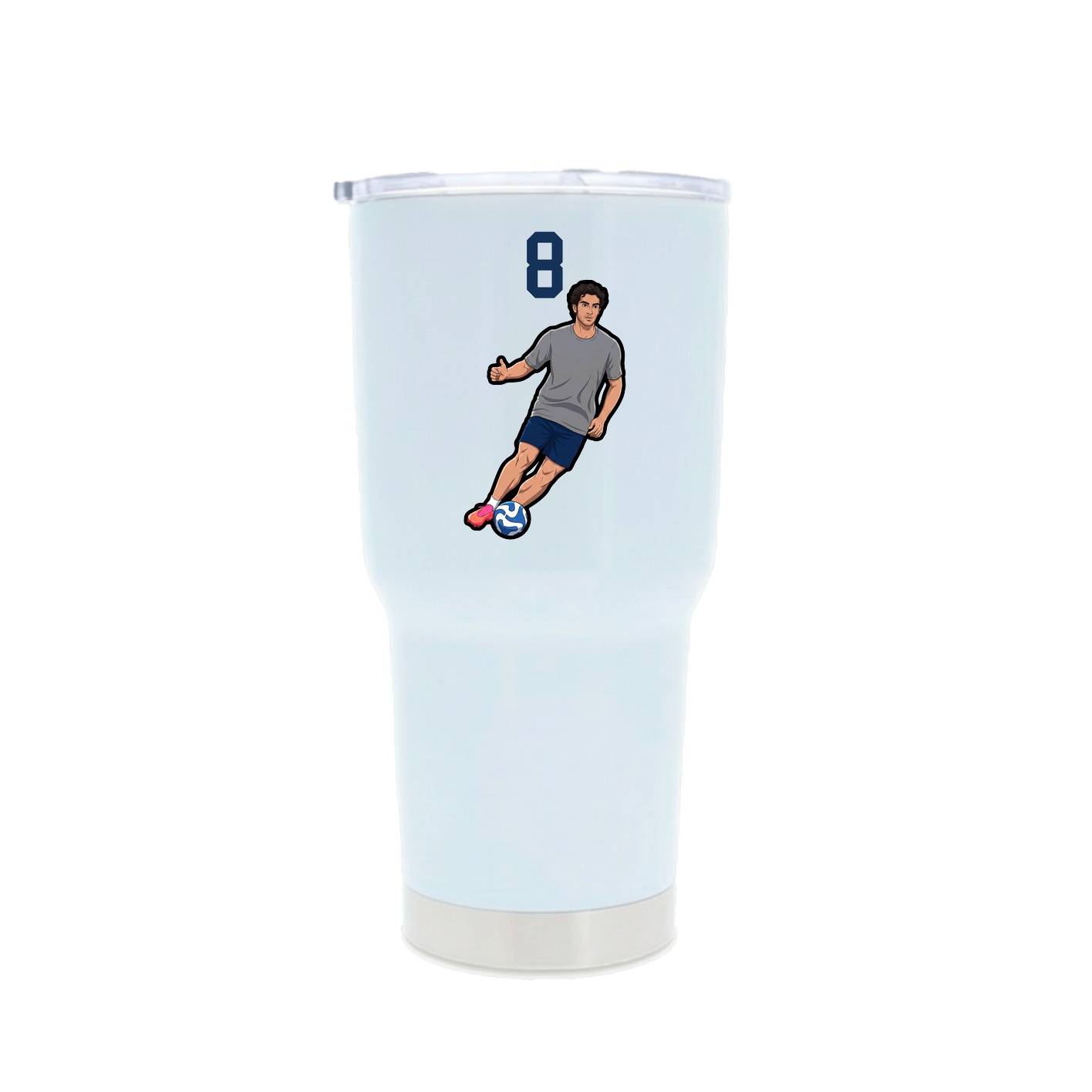 30oz Stainless Steel Tumbler — Number Top in White