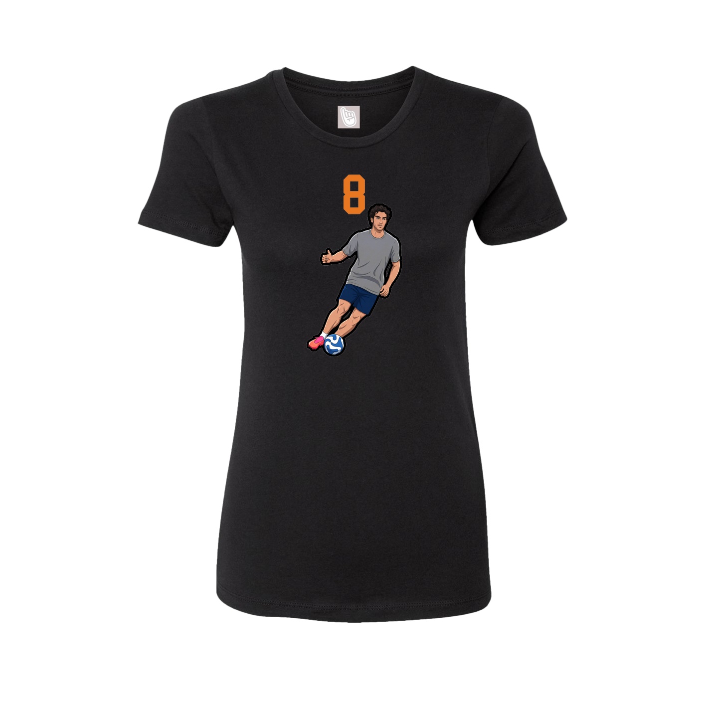Fitted Women's Tee — Number Top in Black