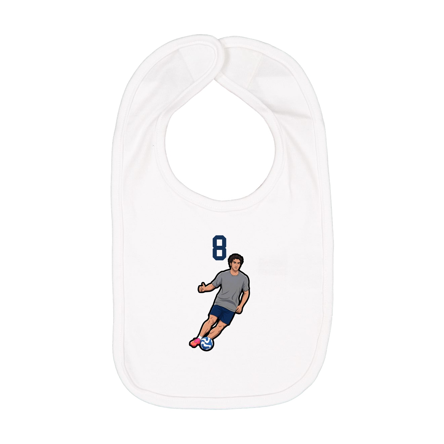Infant Bib — Number Top in White