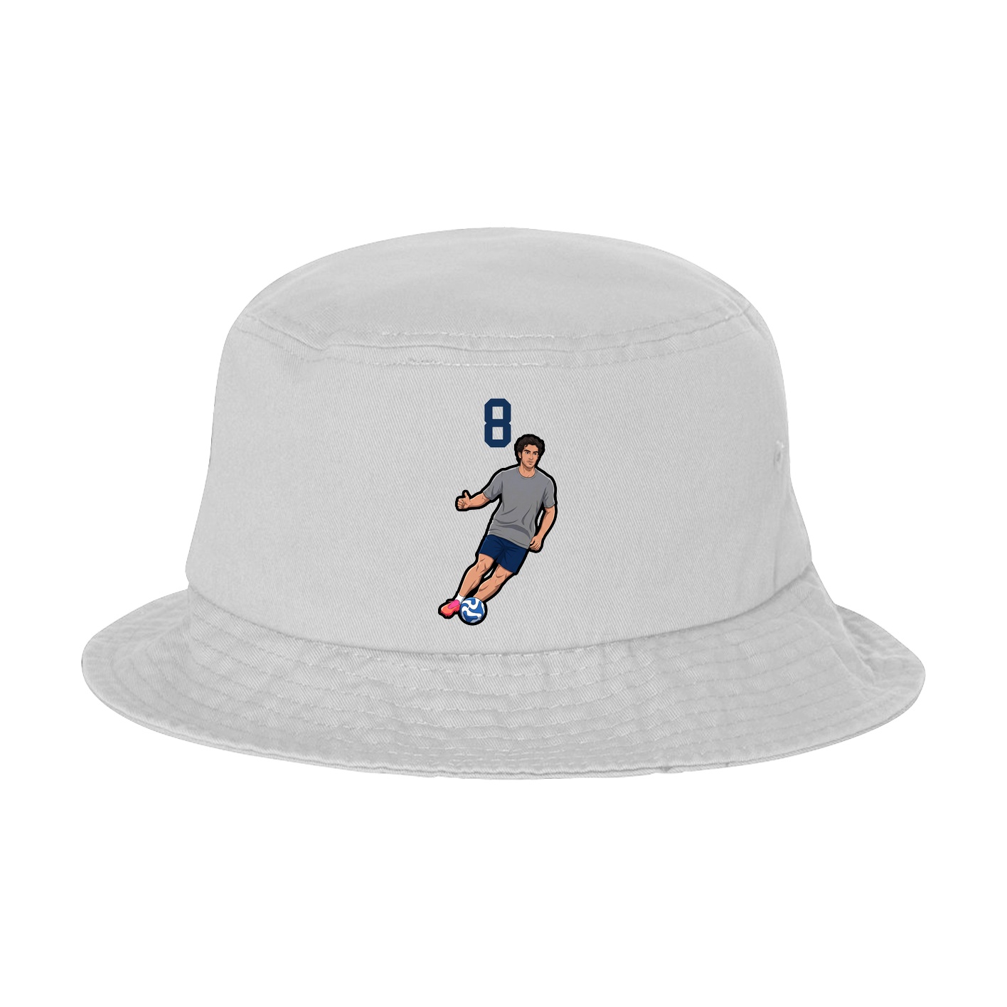 Bucket Cap — Number Top in White