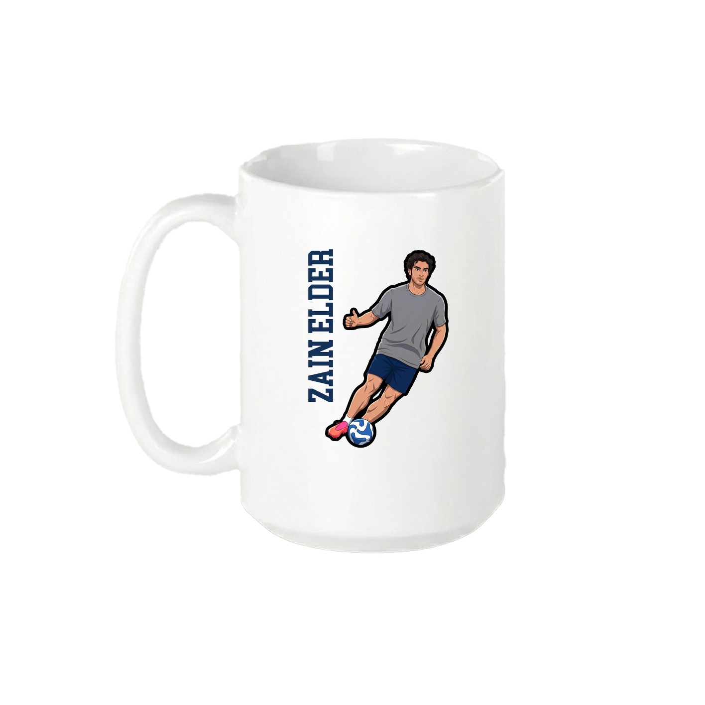 15oz Coffee Mug — Name Vertical in White