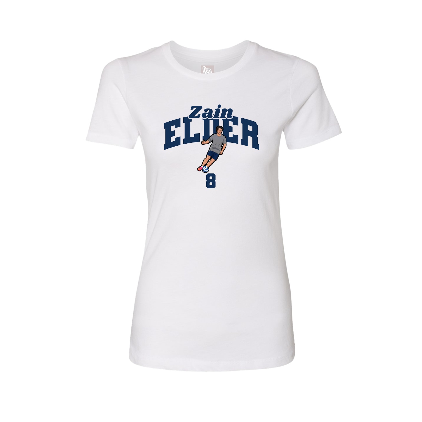 Fitted Women's Tee — Signature Arch in White
