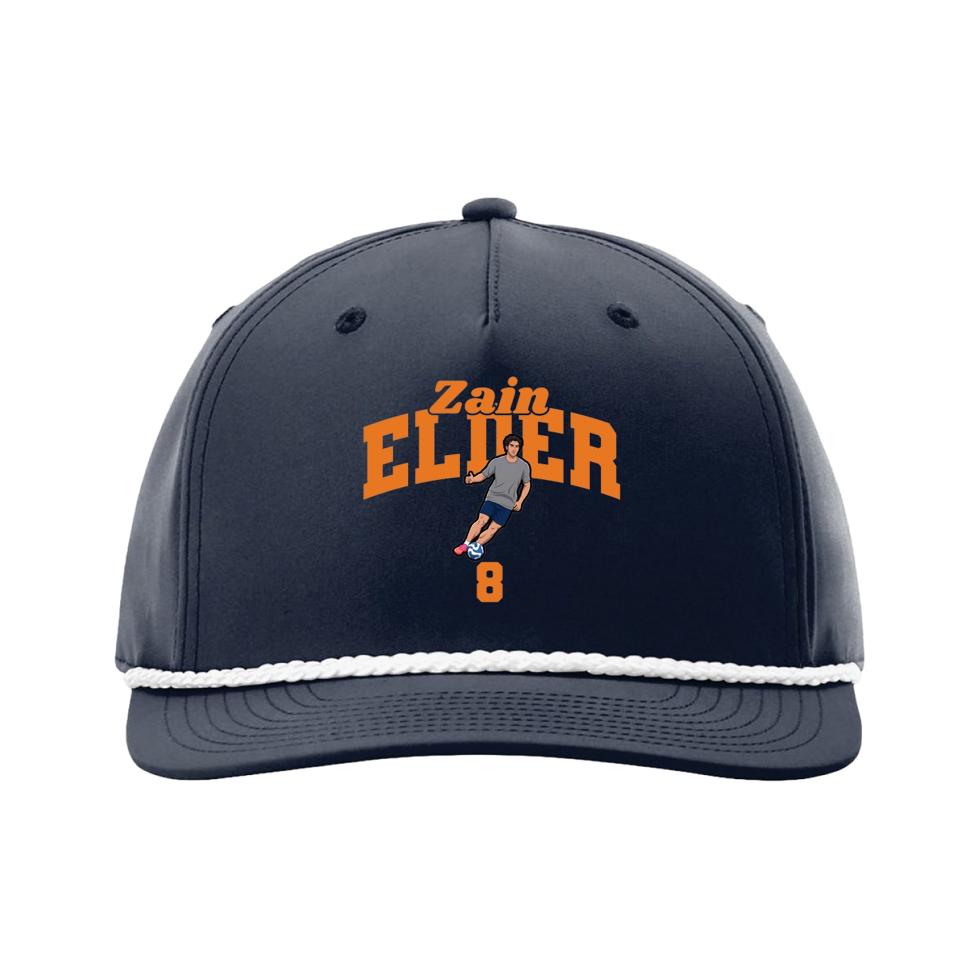 Five-Panel Classic Rope Cap — Signature Arch in Navy