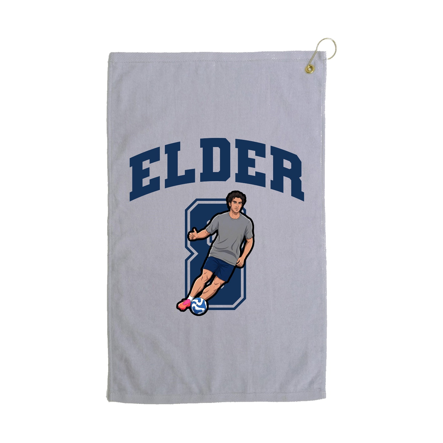Golf Towel — Number in Grey