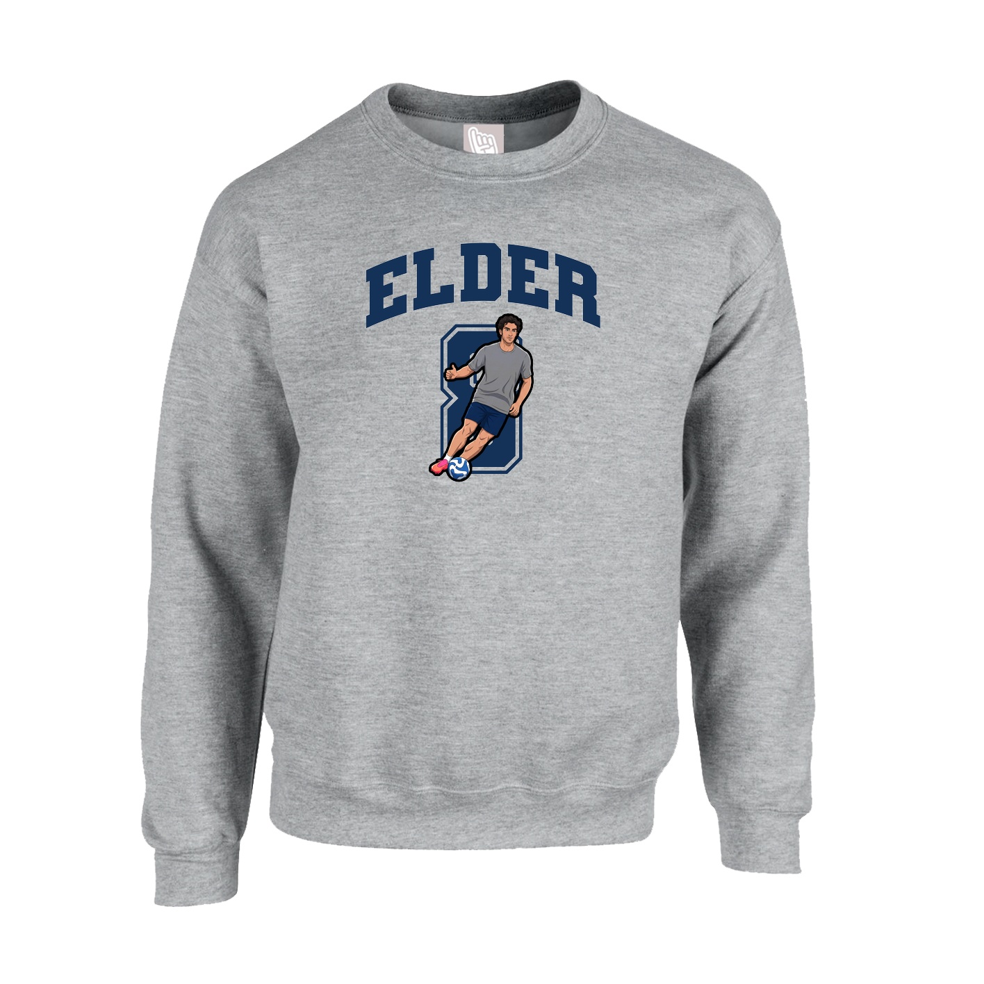 Fleece Crew — Number in Grey