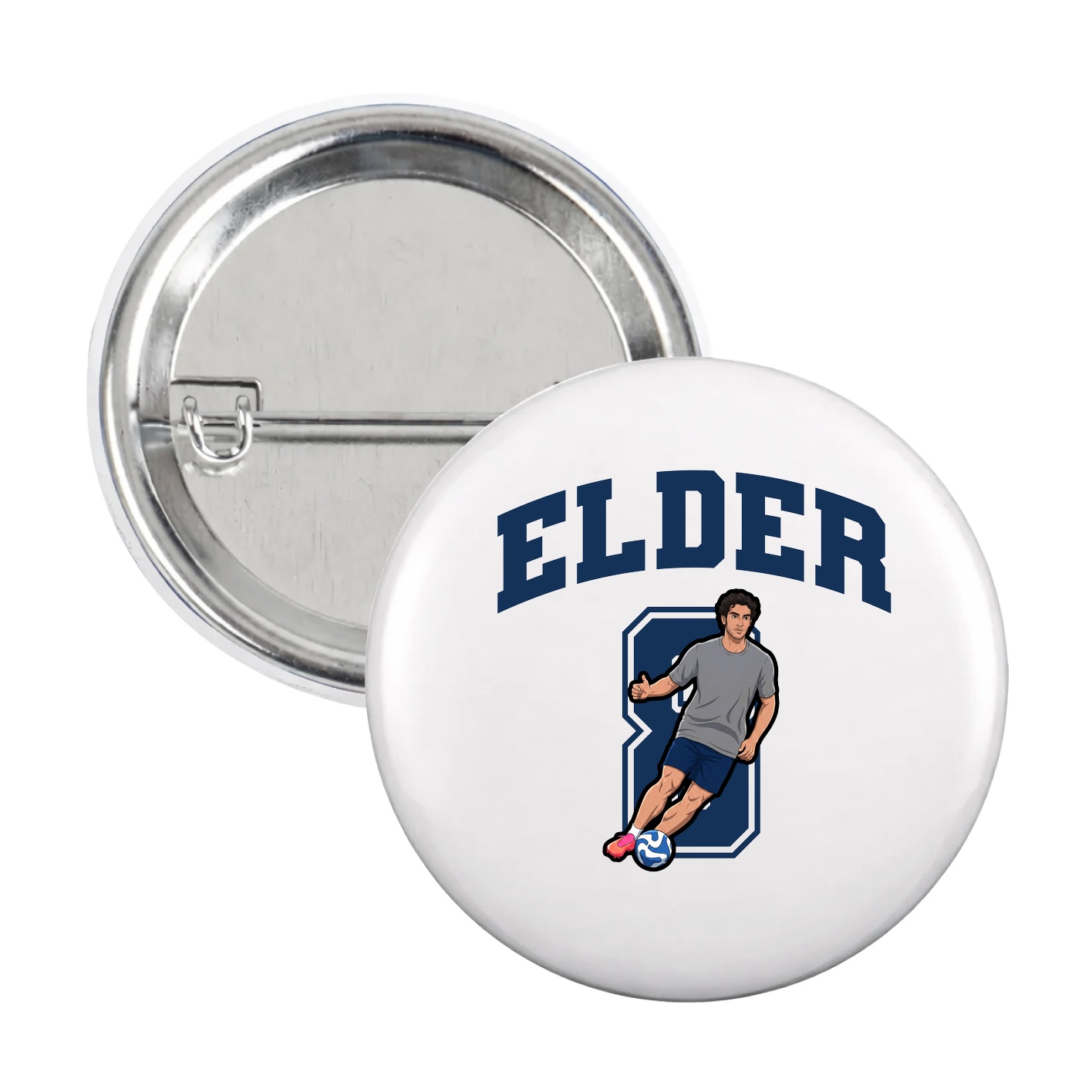 Game Day Button — Number in White