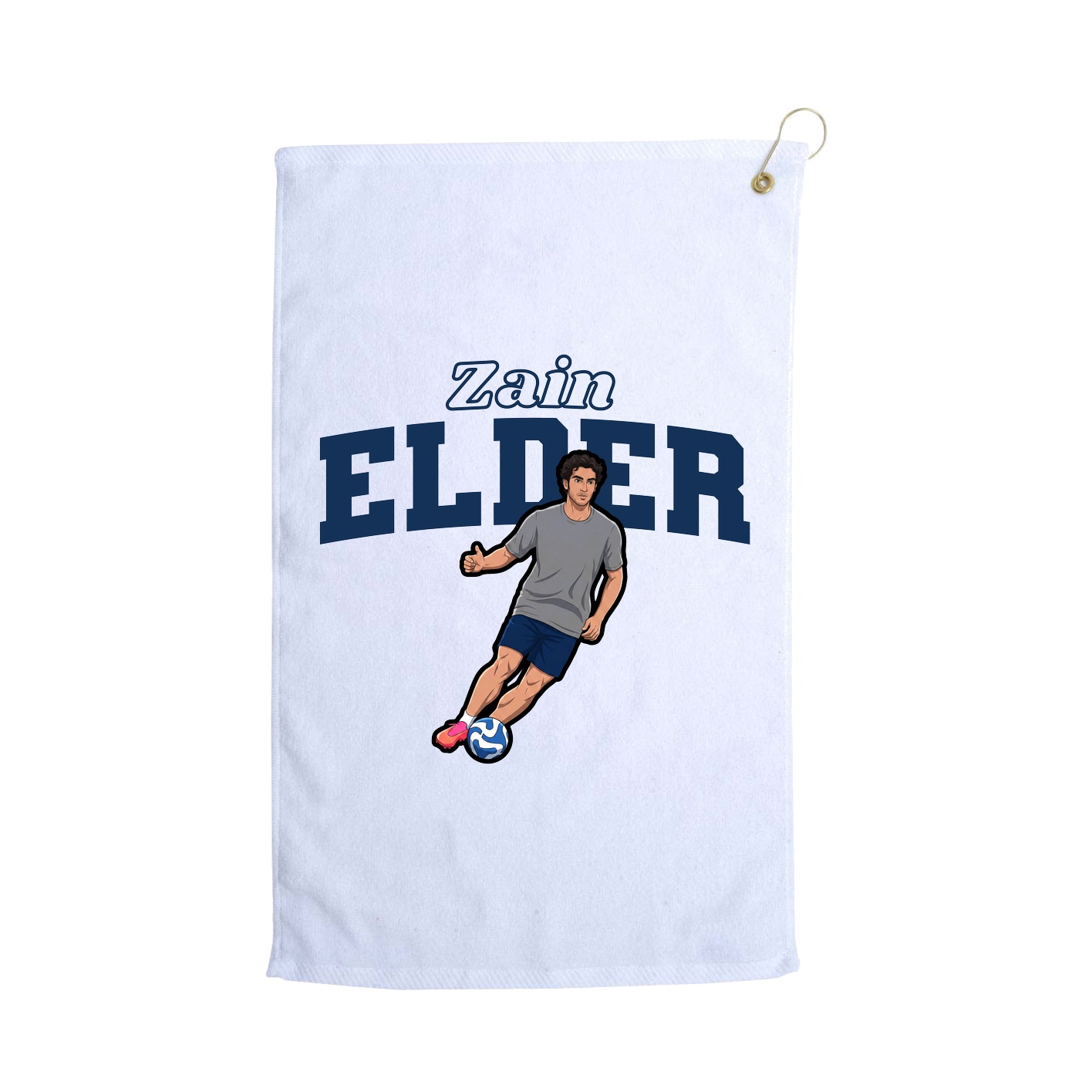 Golf Towel — Name Arch in White
