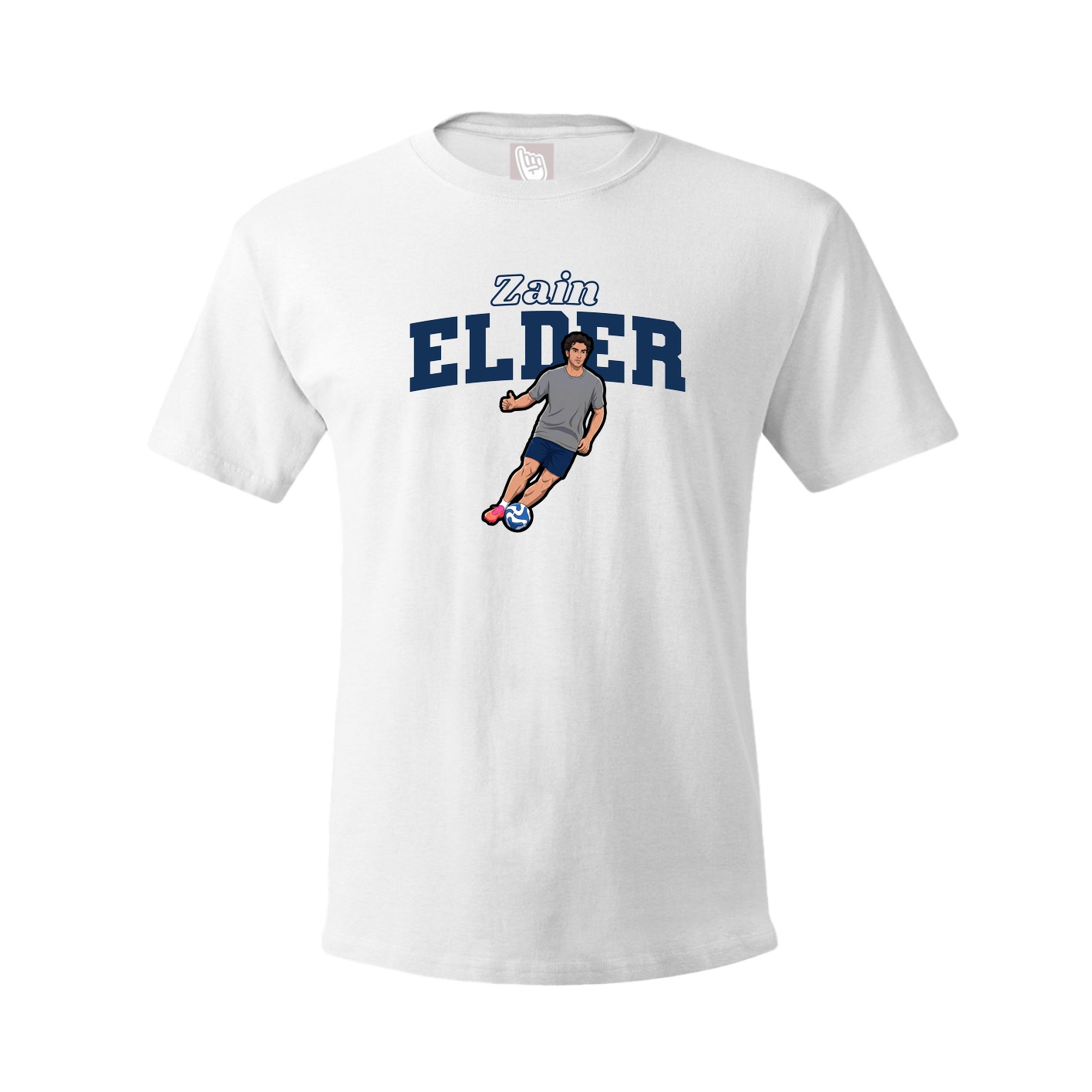 Youth Tee — Name Arch in White